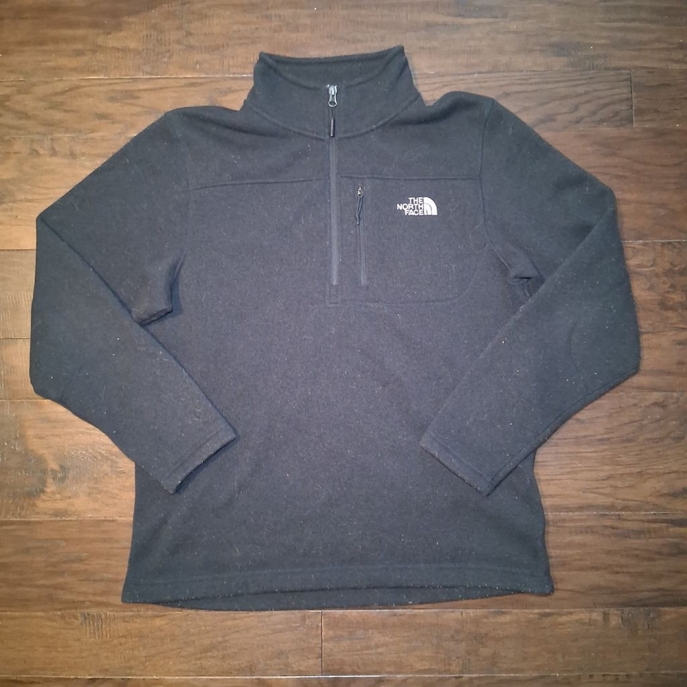 Vintage The North Face Black 1/4 Zip Fleece Pullover
